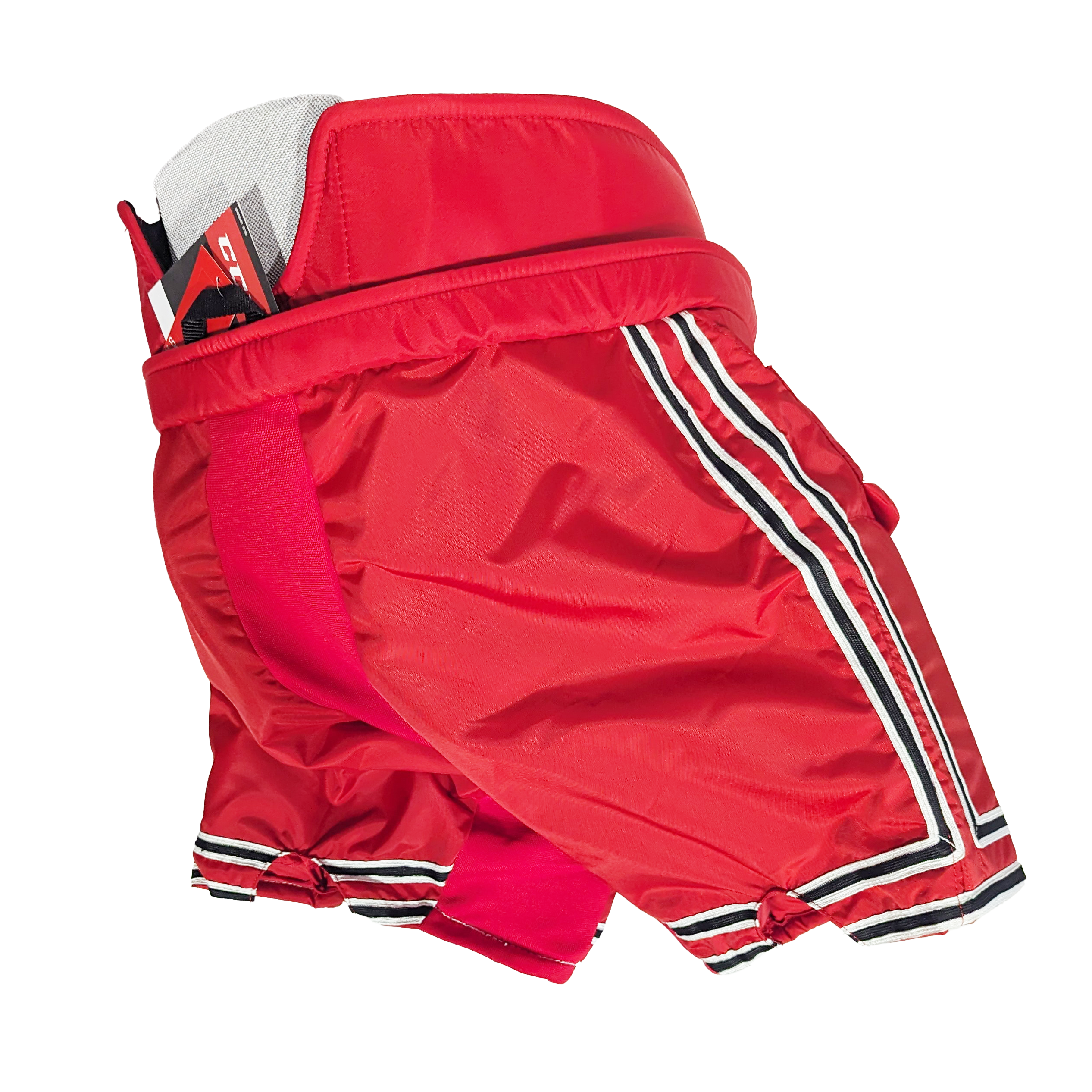 CCM HPG12A - Pantalon de gardien de but de hockey NCAA Pro Stock (rouge/blanc/noir)